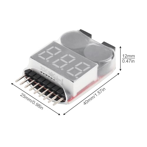 4Pcs 2 in 1 LiPo Battery Voltage Tester RC Low Voltage Buzzer Alarm for 1-8S Li-Po/Li-ion/Li-Mn/Li-Fe