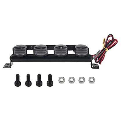 RC LED Light Bar Roof LED Lamp Compatible with Traxxas TRX-4 SCX10 90046 D90 SCX10 II CC01 Redcat Gen7 1/10 RC Crawler Car Truck (4 Led Light) - style: 4Led Light