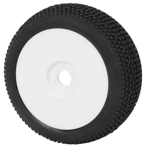 Parts For 1/8 Truck Off-Road Model 2Pcs RC Rubber Tires 17mm Hex Wheel Hub Spare Part Tire Remote Control Crawler Car(White) - color: White