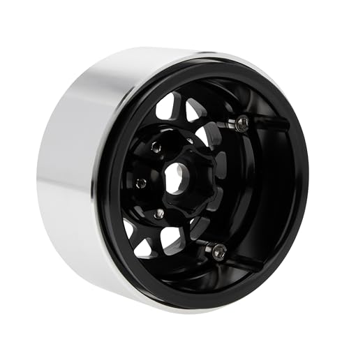 MEUS RACING 1.9 Beadlock Wheels Rims Deep-Dish Wheel for Axial SCX10 Traxxas TRX4 Vanquish VS4-10 Redcat Gen8 1/10 RC Crawler Upgrades (Style B, Black) - color: Style B, Black