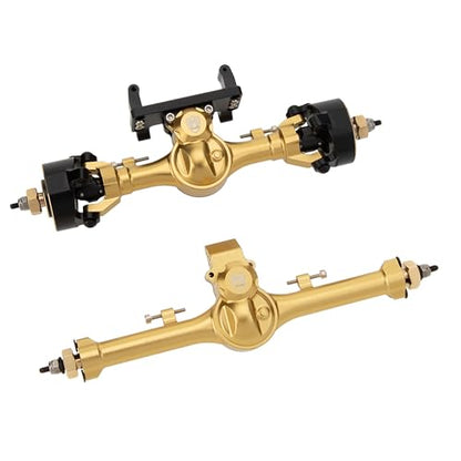 MEUS RACING 5mm ISO V2 SCX24 Axles with 3-Section CVD for Axial 1/24 SCX24 RC Crawler (Anodized Gold) - color: Anodized Gold