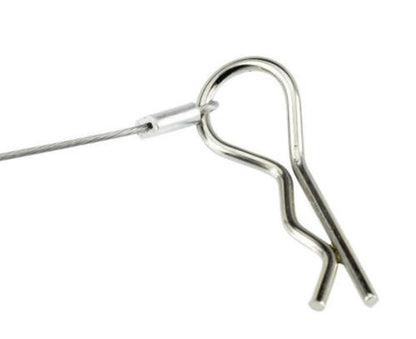 165mm Body Clip Lanyard Retainer W/Silver Aluminum Mount #4036S