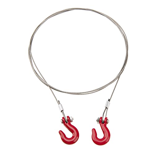Metal RC Rescue Tow Hook with Steel Trailer Chain Tow Rope Simulation Compatible with Axial SCX10 Tamiya CC01 D90 D110 TF2 TRX4 1/10 RC Crawler Car Truck