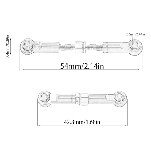 predolo 2 Pieces 1:14 RC Car Steering Linkage Pull Rod Linkages Arm Tie Rod Spare for 14211 Trucks Model DIY Modified, Red