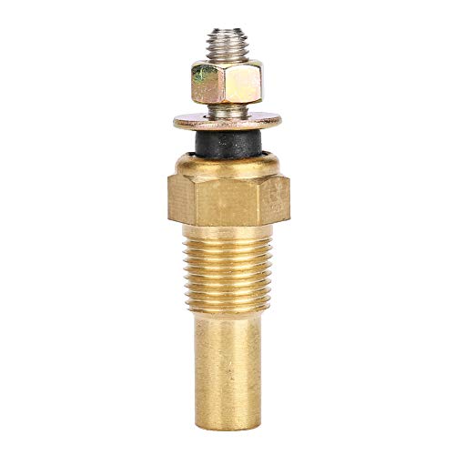 Universal Brass Electrical Sender, Coolant Temperature Sensor, Water Temp Temperature 1/8 NPT Electrical Sender Transmitter Sending Unit Temp Sensor