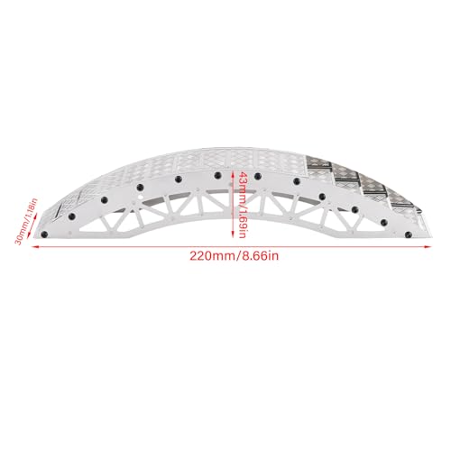 RC Crawler Bridge Obstacle, Stainless Steel DIY Assembly Ramp for 1/12 1/18 1/24 RC Crawler Course Accessories (Silver Step Bridge) - style: Silver Step Bridge