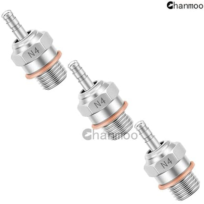 RC Glow Plugs No.4 N4#4 70117H Hot Spark Nitro Engine Parts Replace OS for 1/8 1/10 Scale RC Car Truck Buggy Traxxas Losi HPI Redcat HSP Himoto 3PCS - size: N4 3PCS