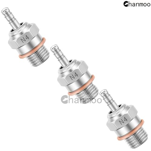 RC Glow Plugs No.4 N4#4 70117H Hot Spark Nitro Engine Parts Replace OS for 1/8 1/10 Scale RC Car Truck Buggy Traxxas Losi HPI Redcat HSP Himoto 3PCS - size: N4 3PCS