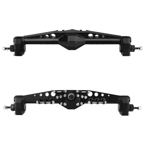 Full CNC Machined F9 Offset Portal Front Rear Axle with Adjustable Link Mount for 1/10 RC Crawler Capra Gmade R1 Rock Buggy LCG Cheater Rigs 1.9 UTB Shafty (Black) - color: Black