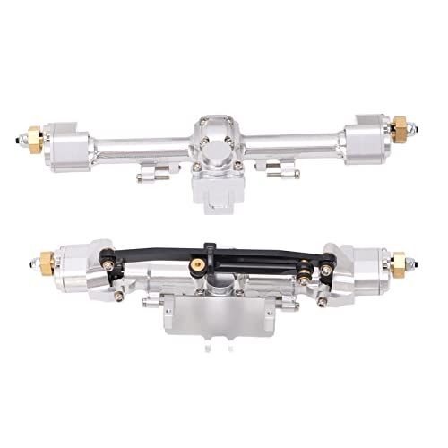 RC Car Portal Axle, CNC Aluminum Alloy Gear Assembly for Axial SCX24 1/24 Upgrade, Metal Front Rear Axle Set for Off Road Crawlers - color: Silver