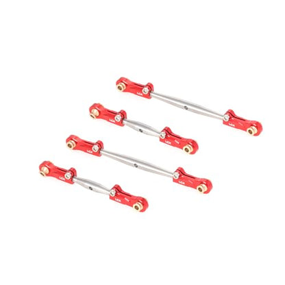 LCX Racing 1/10 RC Crawler Car Stainless Steel Suspension Front Steering Link Set Rear Link Set 4pcs for RC Truck Arrma Fury, Upgrades Parts Accessories (Red) - color: Red
