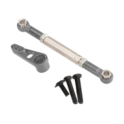harayaa RC Car Steering Rod Adjustable Pull Rod Linkages Servo Linkage Rod Metal Front Rear Aluminum Alloy Upgrade Part for 1/10 RC Truck Accessories Suitable, Gray - color: Gray
