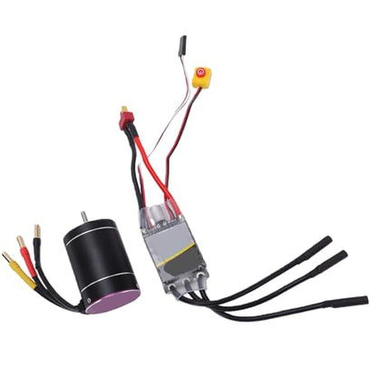 Brushless Motor ESC Combo, 3650 3300KV High Speed Brushless Motor, 75A ESC Set for 1/10 1/8 Scale RC Trucks, Boats Power System