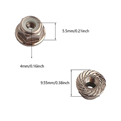 8PCS Flange M4 Lock Nuts Serrated Nylon Self-Tightening Aluminum M4 Wheel Hardware for Axial HPI TLR ECX Model RC Car Vehicles Upgraded Replacement Parts (Titanium) - color: Titanium