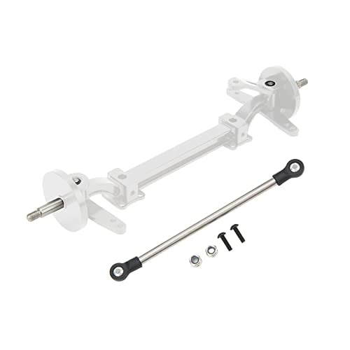 Diydeg RC Axle, Aluminium Alloy 1/14 RC Truck Front Steering Rod Link Pole Wheel Axle, RC Front Steering Wheel Axle Upgrades Parts for 1/14 Remote Control Unpowered Tractor Truck (Silver)