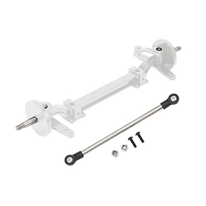 Diydeg RC Axle, Aluminium Alloy 1/14 RC Truck Front Steering Rod Link Pole Wheel Axle, RC Front Steering Wheel Axle Upgrades Parts for 1/14 Remote Control Unpowered Tractor Truck (Silver)