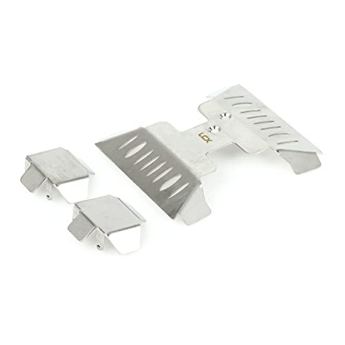 LCX Racing 1/10th RC Crawler Car Stainless Steel Guard Board, Skid Plate Armor & Axle Guard, Protector Skid Plate Axle Guard Set for Axial Capra UTB10, Upgrades Parts Accessories