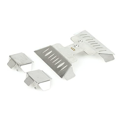 LCX Racing 1/10th RC Crawler Car Stainless Steel Guard Board, Skid Plate Armor & Axle Guard, Protector Skid Plate Axle Guard Set for Axial Capra UTB10, Upgrades Parts Accessories