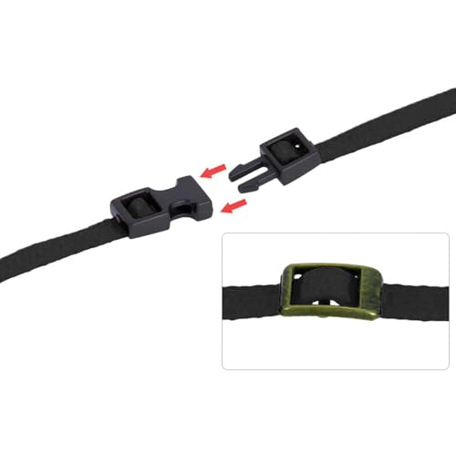 5 Pack RC Crawler Roof Rack Tie Down Straps with Buckles, 300mm, for 1/10 1/18 1/24 Scale Models Compatible with SCX24 TRX4M TRX4 TRX6 SCX10 (Black) - color: Black