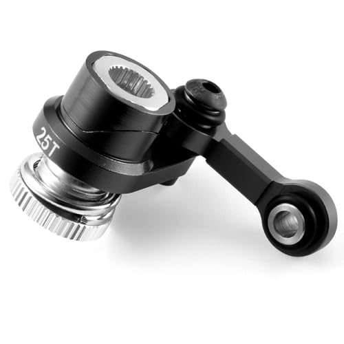 Fixed Link Steering 25T Servo Arm for Tra-xxas Mini Maxx 2S XRT | 1/16 RC Car Black Aluminum Upgrade Parts - color: Black