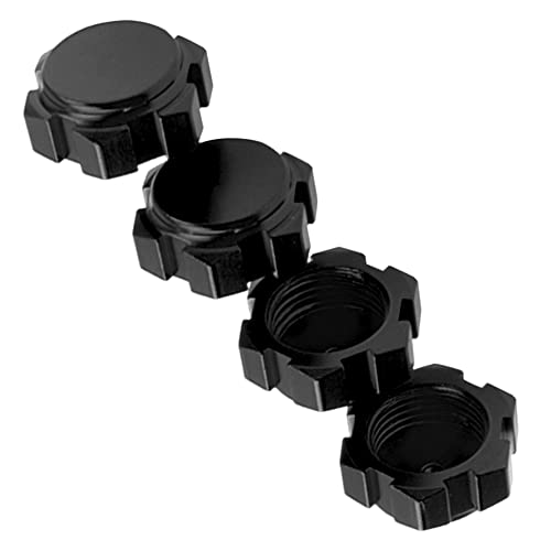 Metal Anti-dust Wheel Hub Cover 17mm Dust Lock Nuts Adapter Compatible with Arrma 1/7 Mojave Felony Infraction 6S 1/8 Kraton Senton Outcast Talion Typhon RC Car (Black) - color: Black