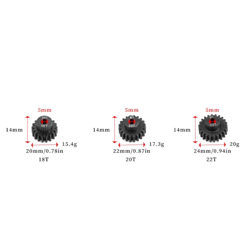 54T Spur Gear 18T 20T 22T Pinion Gears 1.0M Hardened Steel for Traxxas XMAXX XRT XO-1 Maxx E-REVO 2.0 VXL Upgrade Parts