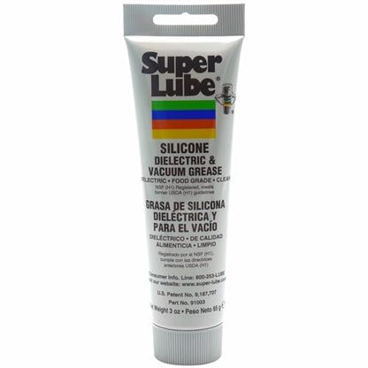 Super Lube 91003 Silicone High-Dielectric and Vacuum Grease, 3 oz. - size: 3 oz Tube