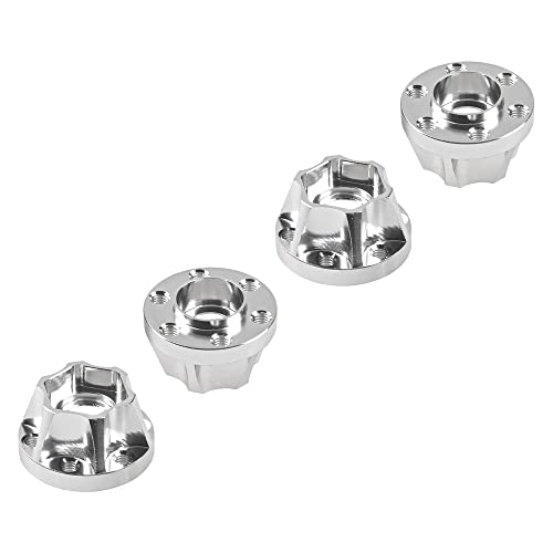 Metal RC 12mm Wheel Hex Hub Extension Combiner Compatible with 1.9/2.2inch Wheel Rim Axial SCX10 Traxxas TRX4 D90 1/10 RC Crawler (12mm, Silver) - color: Silver, size: 12mm