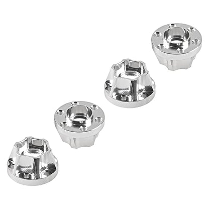 Metal RC 12mm Wheel Hex Hub Extension Combiner Compatible with 1.9/2.2inch Wheel Rim Axial SCX10 Traxxas TRX4 D90 1/10 RC Crawler (12mm, Silver) - color: Silver, size: 12mm