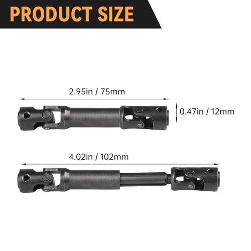 Splined Steel Universal Drive Shaft Driveshafts CVD Axle Shaft 1/10 Scale RC Crawler Car Upgrades Replacement for Traxxas Axial Tamiya RC4WD Redcat Racing (75-102mm Length) - size: 75-102mm Length