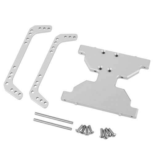 Aluminum Chassis Skid Plate Metal Transmission Plate for 1/10 RC Crawler Axial Capra 1.9 UTB F9 AXI03004 Upgrade Parts - color: Silver