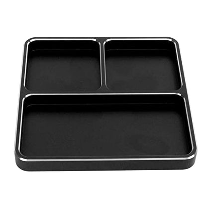 Magnetic Screw Tray RC Repair Tool Aluminum Alloy Screw Tray Metal RC Fitting Disk for Car Boat Model Airplane Storage Solution for Parts Screws (Black)