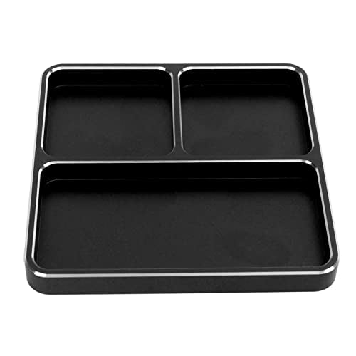 Magnetic Screw Tray RC Repair Tool Aluminum Alloy Screw Tray Metal RC Fitting Disk for Car Boat Model Airplane Storage Solution for Parts Screws (Black)