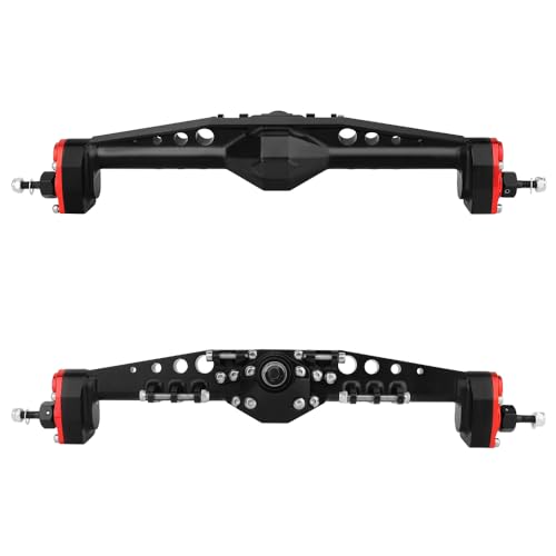 Full CNC Machined F9 Offset Portal Front Rear Axle with Adjustable Link Mount for 1/10 RC Crawler Capra Gmade R1 Rock Buggy LCG Cheater Rigs 1.9 UTB Shafty (red) - color: Red