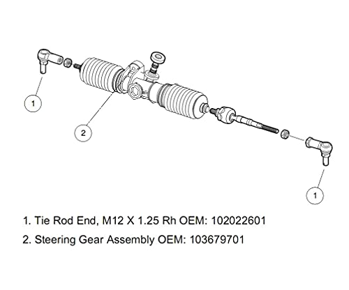 10L0L Ball Joint Tie Rod End Kit for Club Car Precedent 2004+ / Tempo 2018+ | Golf Cart OEM 102022601 102288301; 2 tie rod ends M12x1.25 RH; incl nylock nuts; easy install