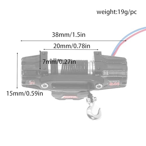 1/18 Metal Winch for 1/18 TRX4M 1/24 RC Tracked Axial SCX24 FMS FCX24 - Body Bumper Modification