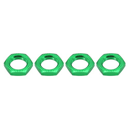 Aluminum 17mm Wheel Nut Thread 1.0mm for 1/7 1/8 RC Model Car ARRMA 6s HSP Redcat Himoto Monster Trucks Off Road Buggy Upgraded Parts 16 pcs/Set (Green) - color: Green