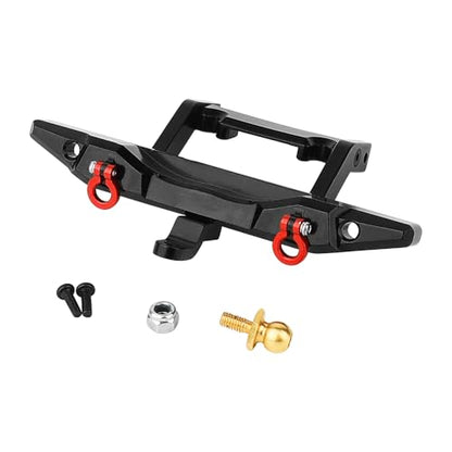 Front & Rear Bumper Aluminum for Traxxas 1/18 TRX4M TRX-4M Defender RC Crawler Car Upgrade Parts (Black) - color: Black