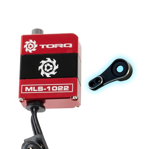 TORQ MLS-1022 High Torque Micro Servo 5.0V - 8.4V with CNC Servo Mounts & Arms - Remote Control Car, RC Car, RC Crawler Axial SCX24 Electronics Upgrades RC Servos (HELIDIRECT), Mini, Red / Black - color: Scx24 Servo - Red