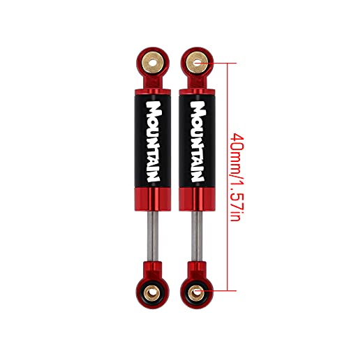 INJORA RC Shock Absorber Damper Metal 40mm Internal Spring Air Shocks for 1/24 RC Crawler Car Upgrade Axial SCX24 Deadbolt AXI90081 AXI00002 AXI00001（Black） - color: Black