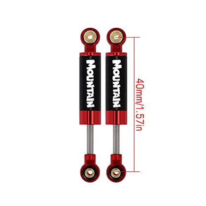 INJORA RC Shock Absorber Damper Metal 40mm Internal Spring Air Shocks for 1/24 RC Crawler Car Upgrade Axial SCX24 Deadbolt AXI90081 AXI00002 AXI00001（Black） - color: Black
