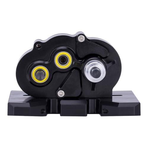 Aluminum Lightweight Gearbox OD-3 Overdrive Transmission for 1/10 RC Crawler Car Axial SCX10 II VS4-10 LCG Chassis Straight Axle (Black) - color: Black