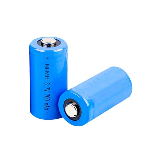 3.7V 700mAh NI-MH Rechargeable Battery Button Top 16 * 34mm Battery for Headlamp,LED Flashlight,Mini Fans,Remote Control, RC Cars, etc.(2Pack,0.63 * 1.34Inch)