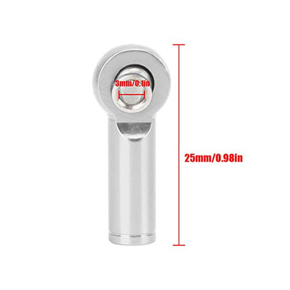 Shanrya RC Tie Rod End, Aluminium Alloy Tie Rod End 10Pcs Tie Push Link Rod Joint, Rc Car Accessory M4 Positive Negative Thread for Toy Model 1/10 Model RC Car(Silver)