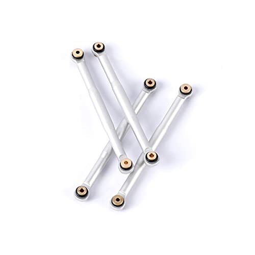 Aluminum Alloy Suspension Rod Links Set for Axial SCX24 C10 1/24 RC Crawler Car Upgrade Parts (Silver) - color: Silver