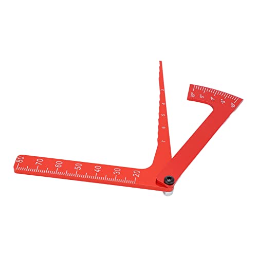 RC Rim Camber Gauge Aluminum Alloy Adjustable Wheel Height Ruler Tool for RC Remote Control Vehicle Rim Camber Angle Measurement (Red) - color: Red