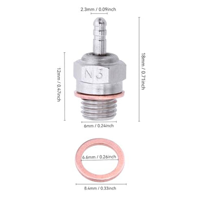 HobbyPark 70117 Hot Glow Plugs No.3 N3 Super Duty Spark Engine Parts Replace OS 8 for Traxxas Redcat RC Nitro Car Truck Buggy (Pack of 3)