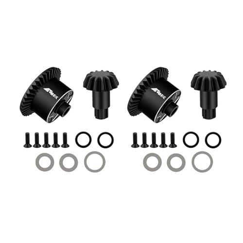 2PCS Diff Differential Case Cover 37t & 13t Gear Compatible with Arrma 1/10 Senton Big Rock Granite 3S BLX Diff Cover Outcast Kraton 4S 1/8 Typhon 3S Mojave Infraction Series Upgrades Part Black - color: Black