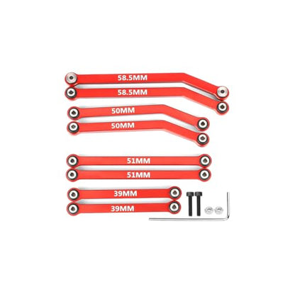 SCX24 Links High Clearance Links Chassis Suspension Steering Links Set for Axial SCX24 Upgrades 1/24 RC Crawler - color: Red