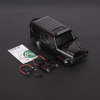 SCX24 Body Magnetic Stand with Lights for SCX24 Upgrades | PC Front and Rear Body for SCX24 Bronco JLU C10 Basecamp 1/24 RC Crawler - style: Black